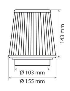 FILTRO SPORTIVO CONICO 76MM 89MM, 101MM. AF-8 2