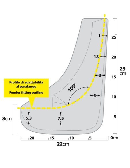 -CP.PARASPRUZZI PER AUTO --CONTOUR-- MISURA 2-