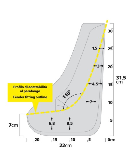 -CP.PARASPRUZZI PER AUTO --CONTOUR-- MISURA 3-