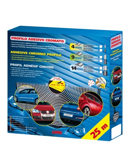 PROFILO CROMATO-NERO 4MM ROTOLO DA 25M