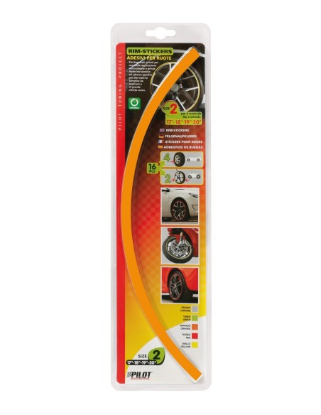 -RIM-STICKERS ADESIVI PER RUOTE 17-20-- ARANCIO-