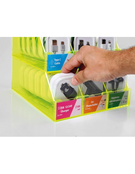 DISPLAY ACRILICO 9 SLOT PER ACCESSORI --ESSENTIALS
