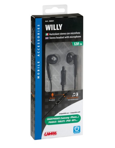 WILLY AURICOLARE STEREO CON MICROFONO, UNIVERSALE