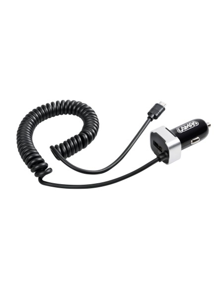 CARICA BATTERIE MICRO USB + EXTRA PRESA USB,2400MA