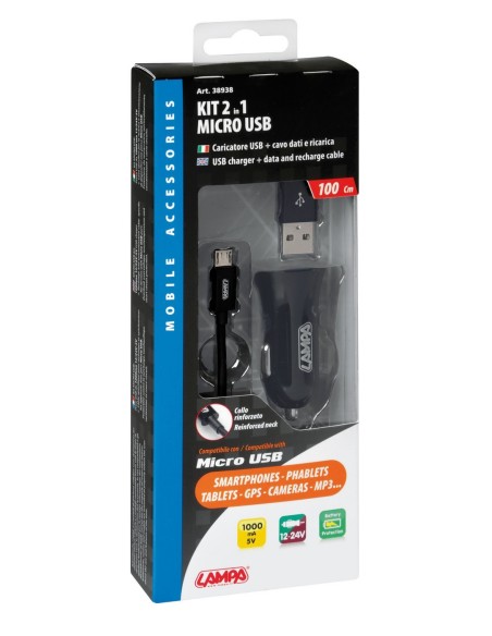 KIT RICARICA MICRO-USB 12/24V
