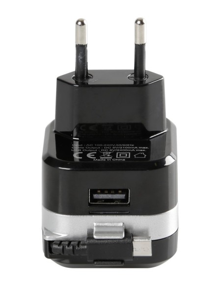 PRESA USB DA RETE+CAVO MICRO USB RETRAT.+PORTA USB
