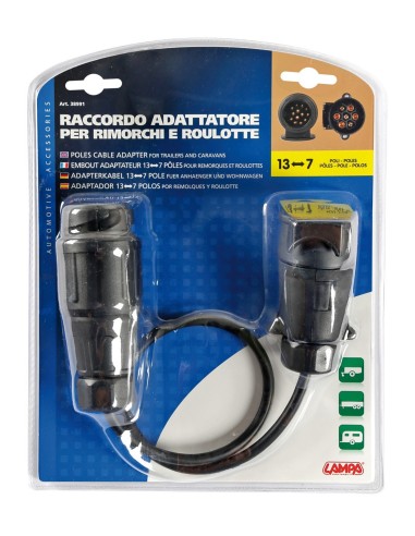 ADATTATORE 13 POLI MASCHIO  in poi  7 POLI FEMMINA CON 40