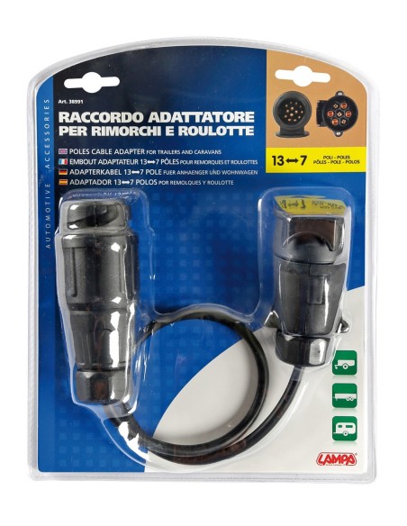 ADATTATORE 13 POLI MASCHIO  in poi  7 POLI FEMMINA CON 40