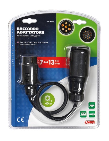 ADATTATORE 13 POLI FEMMINA  in poi  7 POLI MASCHIO CON 40