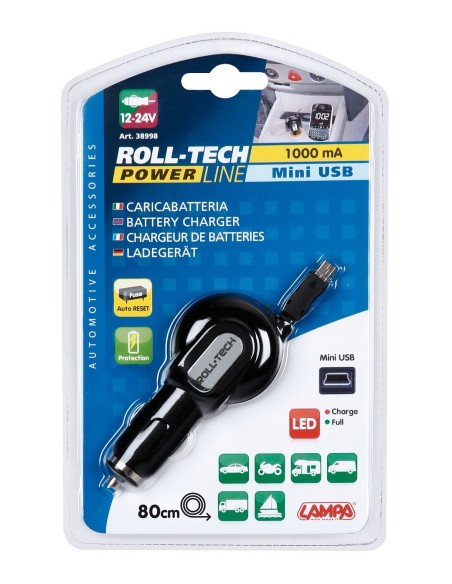 -TRASFORMATORE --ROLL-TECH-- PER MINI-USB, 1000MA,