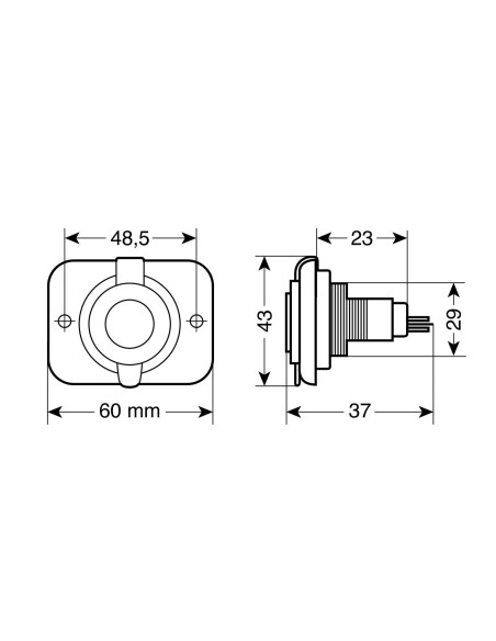 -PRESA DI CORRENTE DIN--EXT6-- 12/24V-
