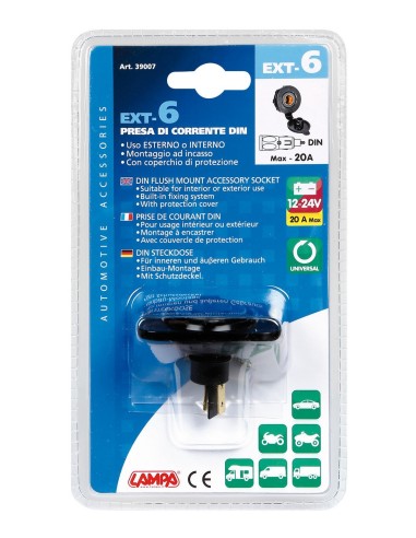 -PRESA DI CORRENTE DIN--EXT6-- 12/24V-