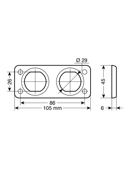 PANNELLO DOPPIO PER PRESE SERIE EXT