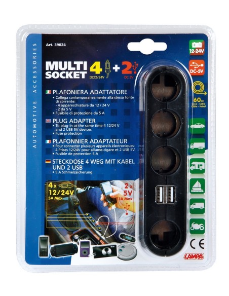 PRESA MULTI-SOCKET 12/24V 4+2