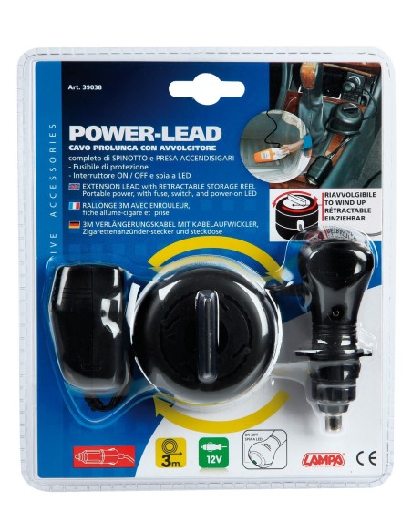 PROLUNGA POWER-LEAD 3MT CON AVVOLGITORE