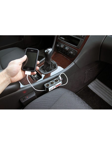 -PLAFONIERA--DUO-4 IR-- 3 PRESE ACCENDISIGARI 12V+