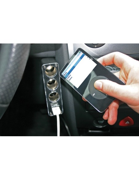 PLAFONIERA DUO-4 3PRESE+1USB 12/24V