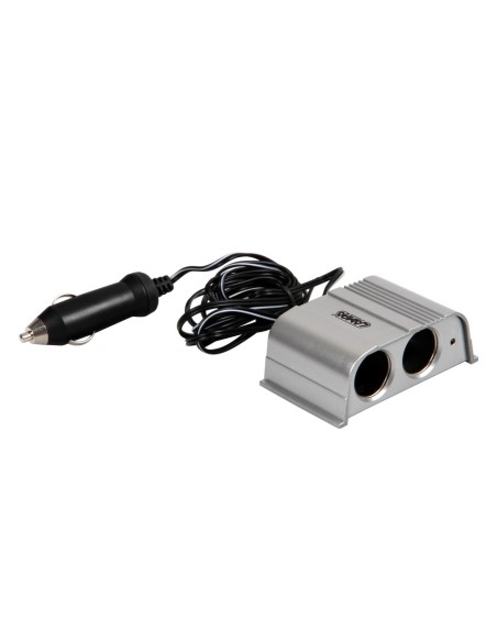 -PLAFON.12/24V DOPPIA PRESA --SILVER---