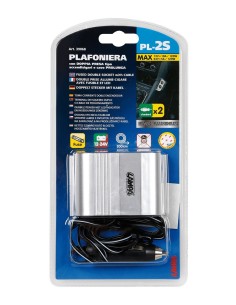 -PLAFON.12/24V DOPPIA PRESA --SILVER--- 2