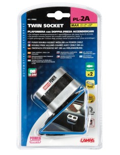 -DOPPIA PRESA 12/24V ACCENDINO --PILOT--CON PROLUN 2