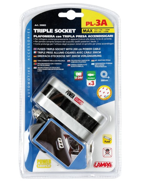 -TRIPLA PRESA ACCENDINO--PILOT-- CON PROLUNGA 200