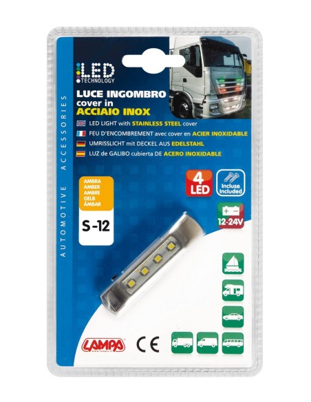 -LUCE INGOMBRO A 4 LED AMBRA --S-12---
