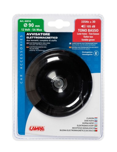 AVVISATORE ACUSTICO DIAM.90MM TONO BASSO