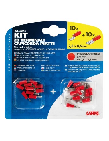 KIT 20 CAPICORDA PIATTI ROSSI MISURA: 2,8 X 0,5MM