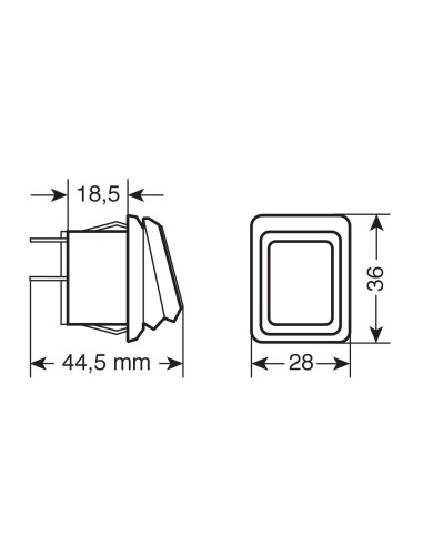 INTERRUTTORE IMPERMEABILE 12/24V CON LED ROSSO