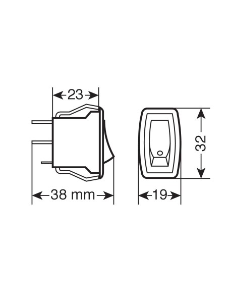INTERRUTTORE 12/24V CON LED BLU