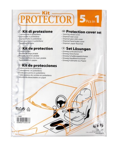 KIT 5 PEZZI AUTO PULITA COPRIVOLANTE+COPRISEDILE+T