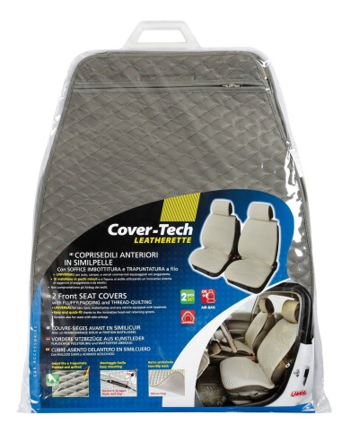 CP.COPRISEDILI ANT.COVER-TECH S/PELLE GRIGIO SCURO