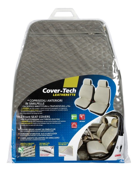 CP.COPRISEDILI ANT.COVER-TECH S/PELLE GRIGIO SCURO