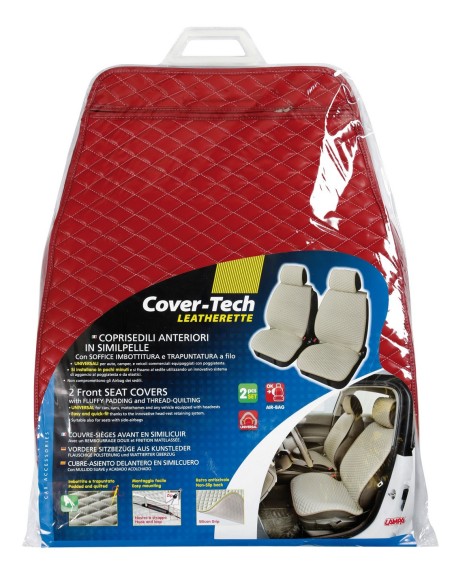 CP.COPRISEDILI ANT.COVER-TECH SIMILPELLE ROSSO+FIL