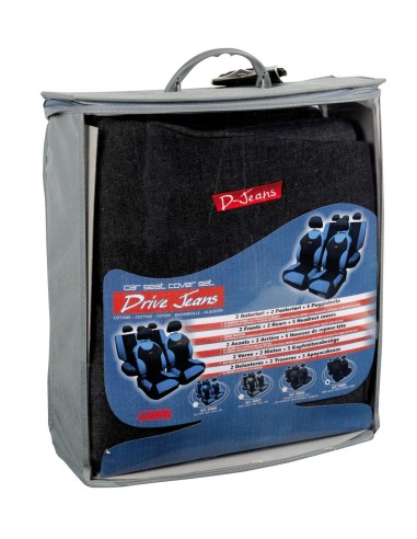 -SET FODERA --DRIVE-JEANS-- COPRISEDILE NERO-