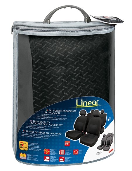 -SET FODERE--LINEAR--GRIGIO+NERO-