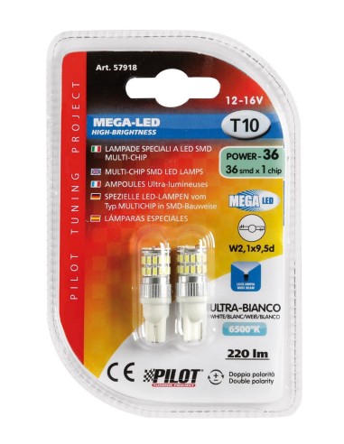 CP.LAMPADE SPECIALI LED SMD MULTI-CHIP T10 12-16V