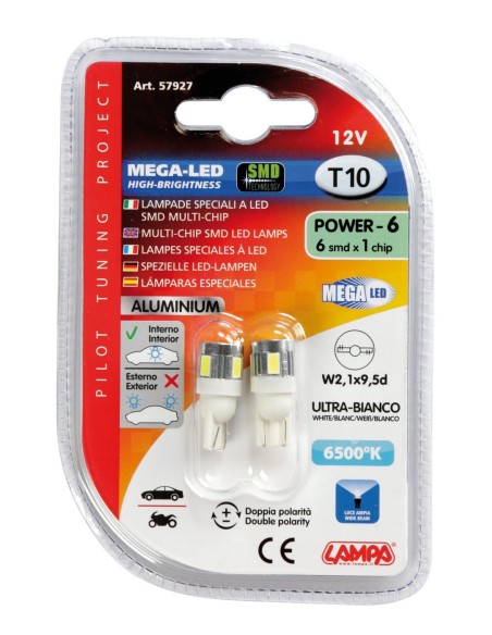 -CP.LAMPADE MEGA-LED--12V 6SMD T10-