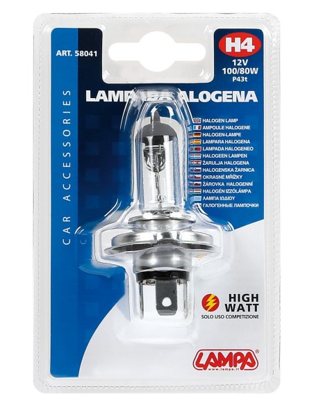 LAMPADINA H4 12V 100/80W P43T