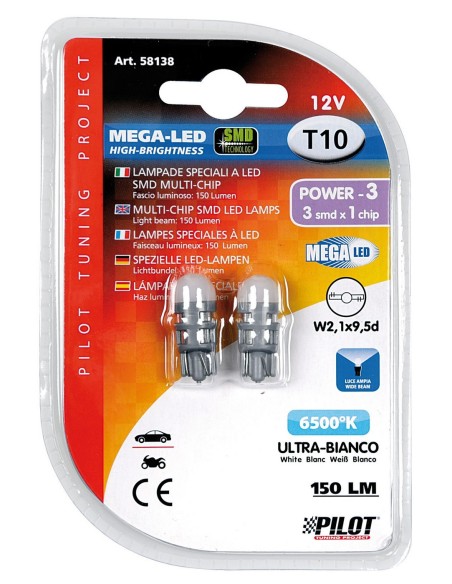 CP.LAMP.MEGA-LED T10 0,5W 6500K 150 LUMENS