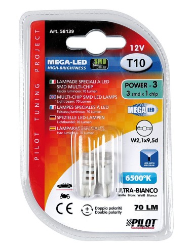 CP LAMPADE SPECIALI A LED SMD MULTI-CHIP 12V T10 P