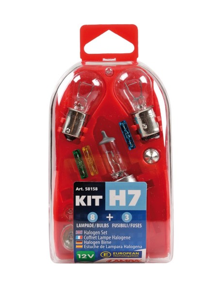 KIT H7 8 LAMPADE + 3 FUSIBILI