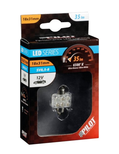 LAMPADA 10MMX31MM MEGA-BRITE 6 LED BIANCO