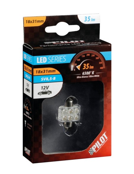 LAMPADA 10MMX31MM MEGA-BRITE 6 LED BIANCO