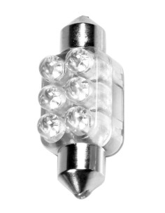 LAMPADA 10MMX36MM MEGA-BRITE 6 LED BLU