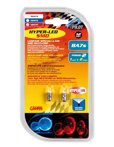 -CP.--HYPER-MICRO-LED--BA7S 1SMD 2CHIPS - ROSSO-