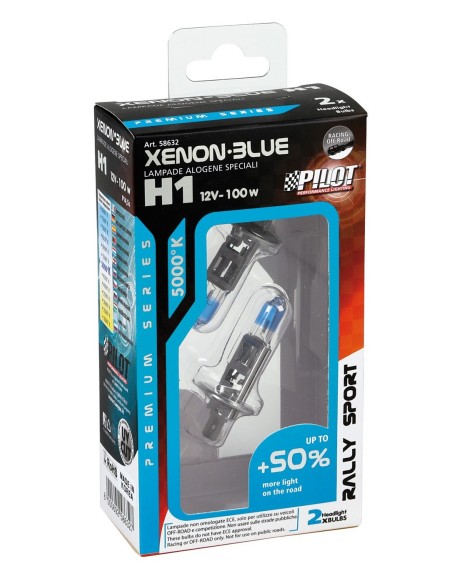 CP. LAMPADE XENON-BLUE  H1  +50% 12V 100W