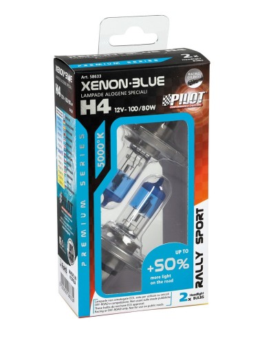CP. LAMPADE XENON-BLUE  H4  +50% 12V 100/80W