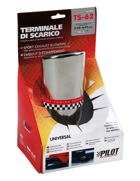 TERMINALE TS-62 ACCIAIO INOX DIAM.38-49MM