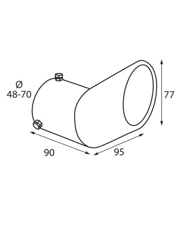 TERMINALE TS-29 ACCIAIO INOX DIAM.48-70MM